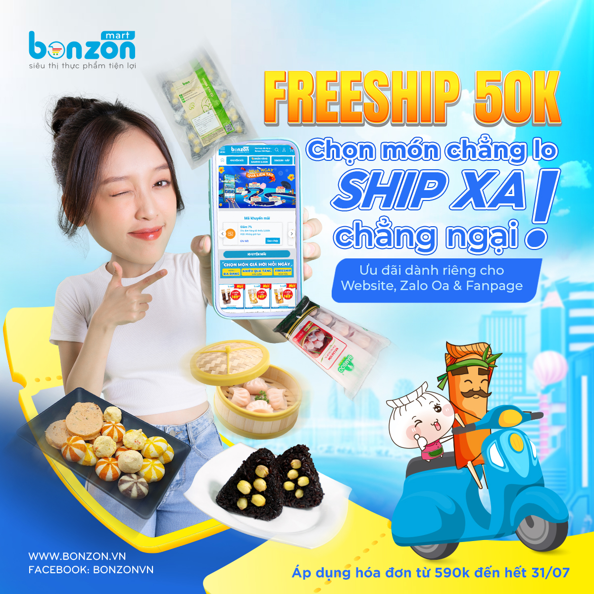 Tặng ngay 50K phí vận chuyển cho đơn từ 590K