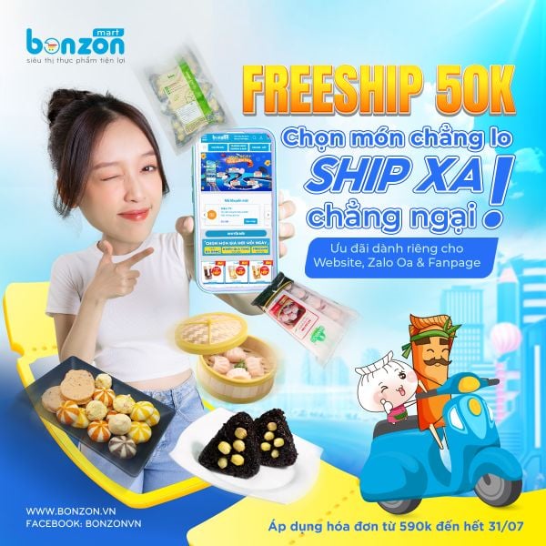 Tặng ngay 50K phí vận chuyển cho đơn từ 590K