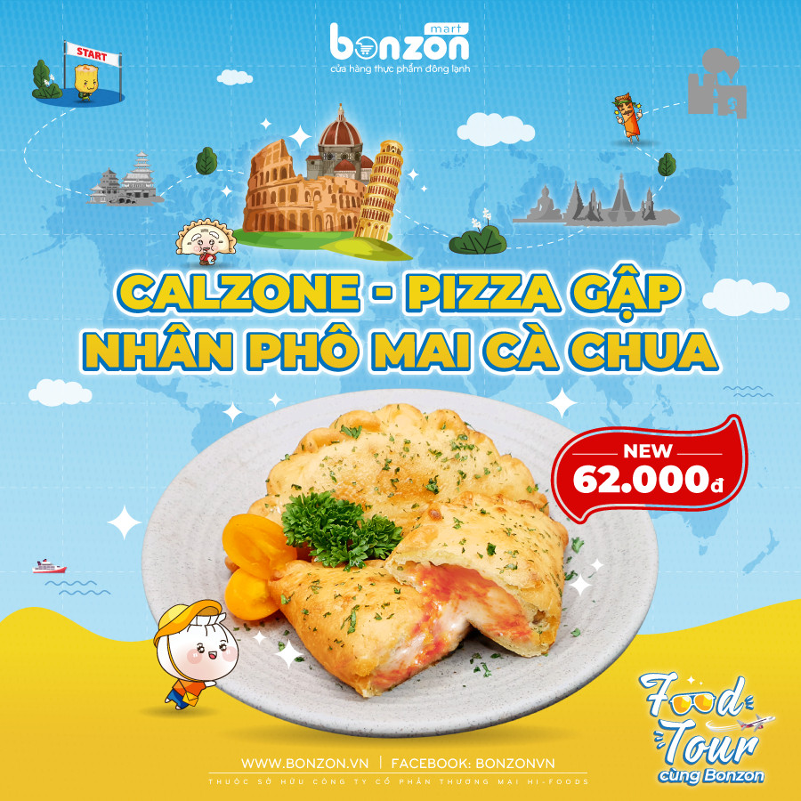 CALZONE - PIZZA GẬP NHÂN PHÔ MAI CÀ CHUA - HOT HƠN CẢ MÙA HÈ