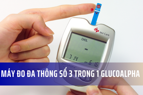 Máy đo đa thông số 3 trong 1 GlucoAlpha hỗ trợ đo đường huyết, cholesterol, gút