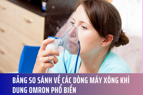 Bảng so sánh về các dòng máy xông khí dung Omron phổ biến