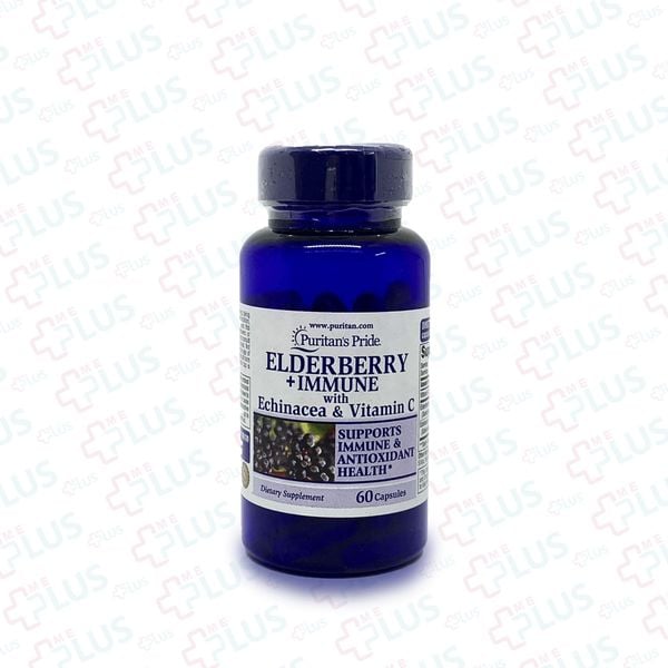Viên uống tăng đề kháng Elderberry kết hợp với Echinacea và Vitamin C Puritan’s Pride 60 viên