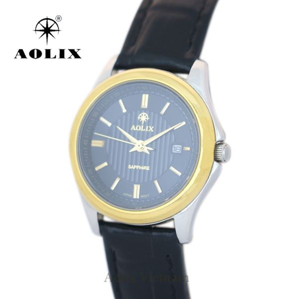đồng hồ nữ dây da mặt tròn aolix al-9111l