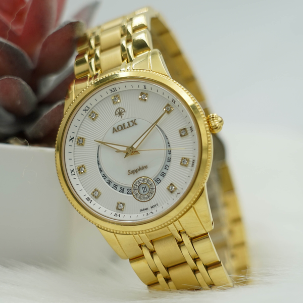 đồng hồ nam dây thép aolix al-9136g sapphire bảo hành chính hãng