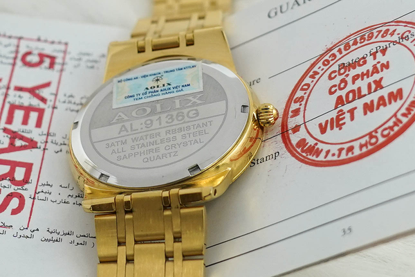 đồng hồ nam dây thép aolix al-9136g sapphire bảo hành chính hãng