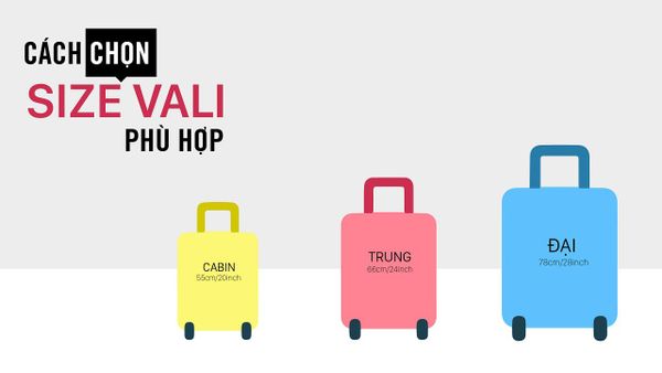 Cách chọn size vali phù hợp