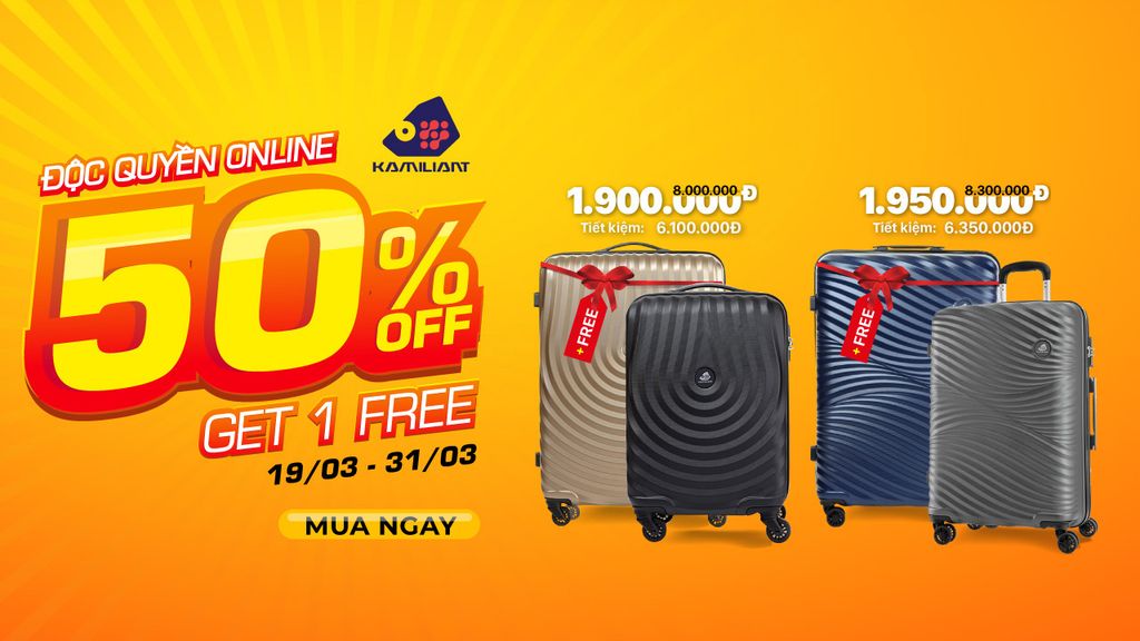 Độc quyền online: Mua vali giảm 50%, tặng thêm vali miễn phí