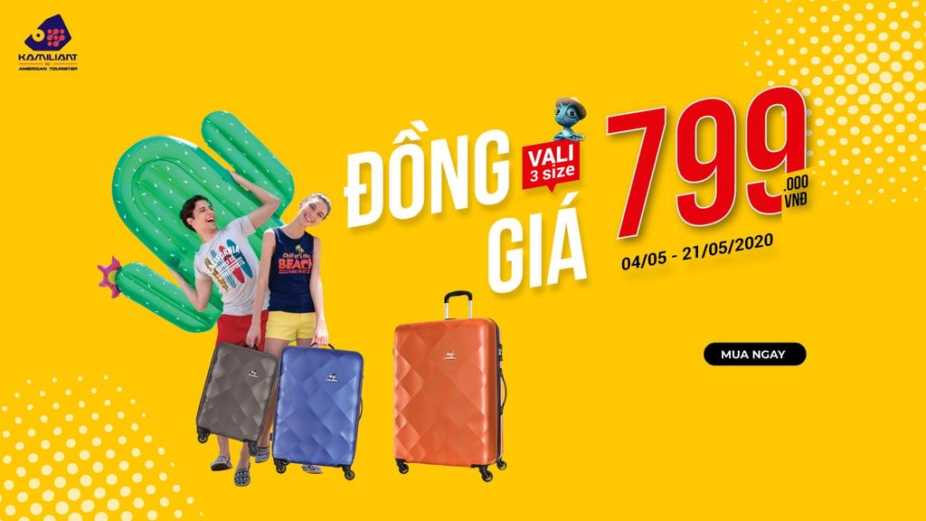Đồng giá hơn 50,000 vali Kamiliant với giá chỉ 799,000đ