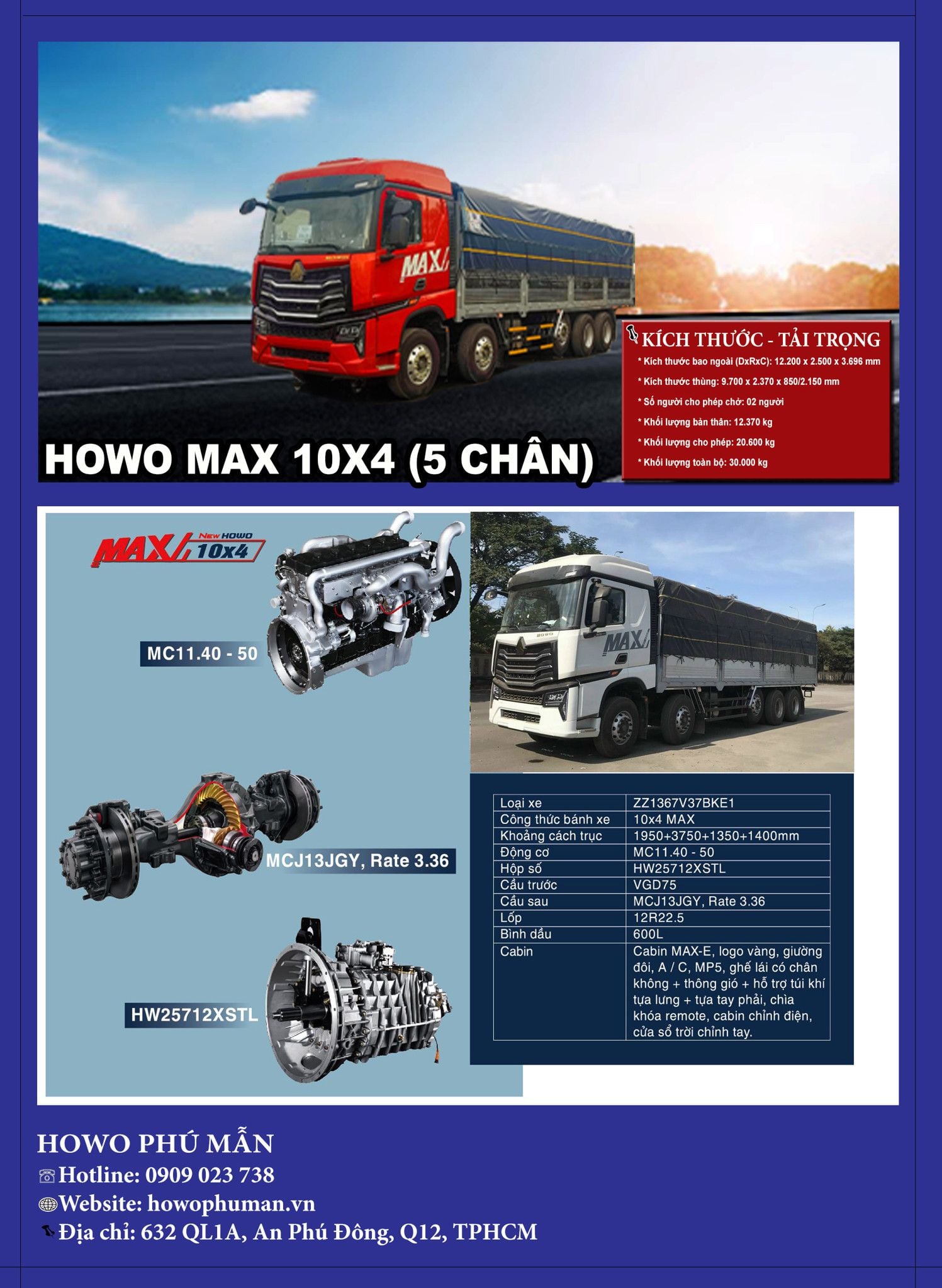 Howo Phú Mẫn: Nhập khẩu và Thiết kế đóng thùng xe tải Howo Max