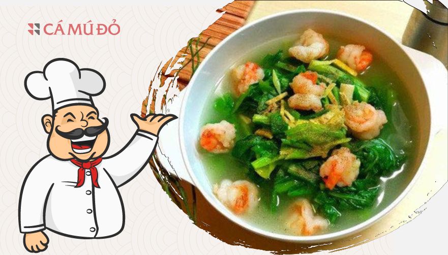 Vào bếp làm canh rau cải nấu tôm thơm ngon, hấp dẫn