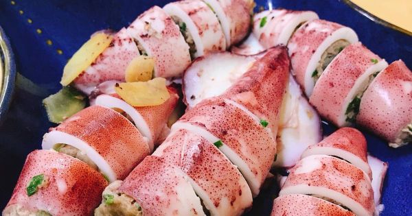 mực ống nhồi thịt hấp