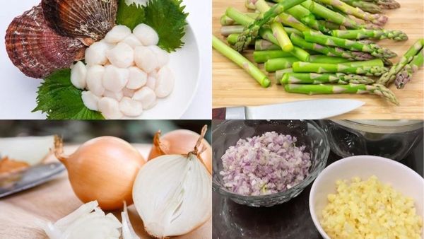 sò điệp xào măng tây