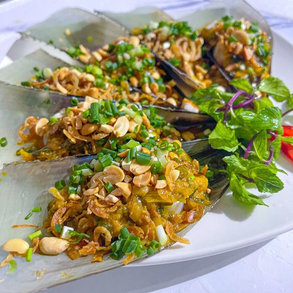 sò mai nướng mỡ hành