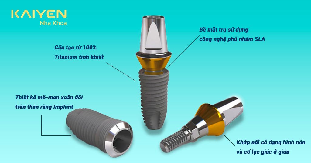 Cấu tạo trụ Implant được thiết kế tinh xảo