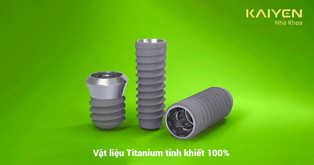 Các dòng trụ Implant của Thụy Sĩ đều được chế tác từ 100% Titanium