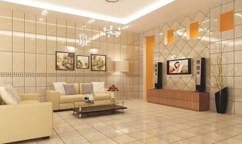 Mách bạn bí quyết chọn gạch ốp tường phòng khách
