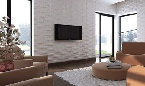Không gian nhà đẹp với mẫu gạch ốp tường 3D