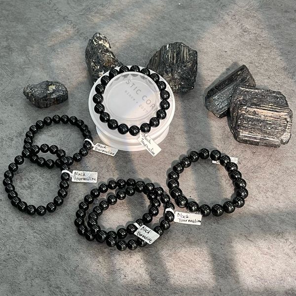 black tourmaline, vòng tay đá phong thủy, vòng tay đá năng lượng, bảo vệ khỏi năng lượng tiêu cực