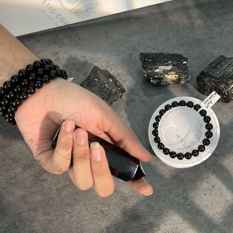 black tourmaline, vòng tay đá phong thủy, vòng tay đá năng lượng, bảo vệ khỏi năng lượng tiêu cực