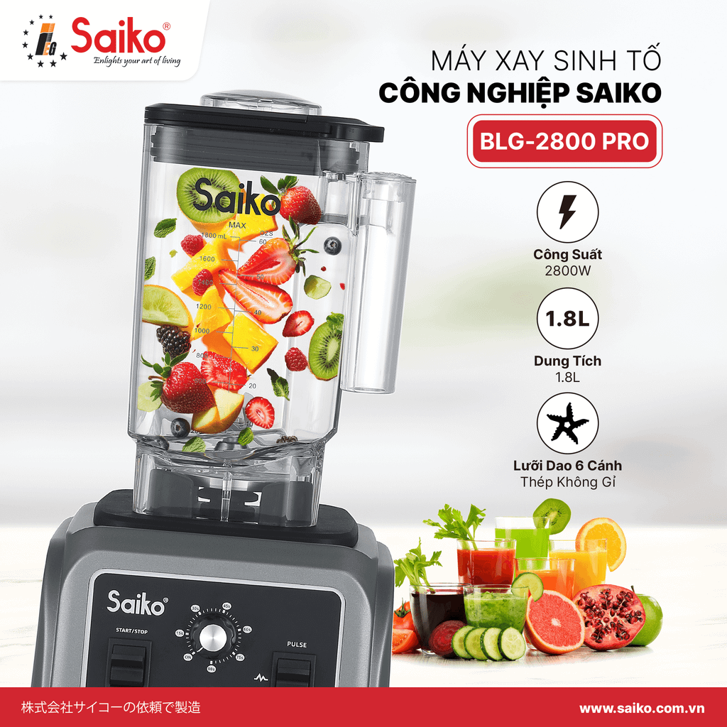 Máy xay sinh tố công nghiệp Saiko BLG-2800 PRO