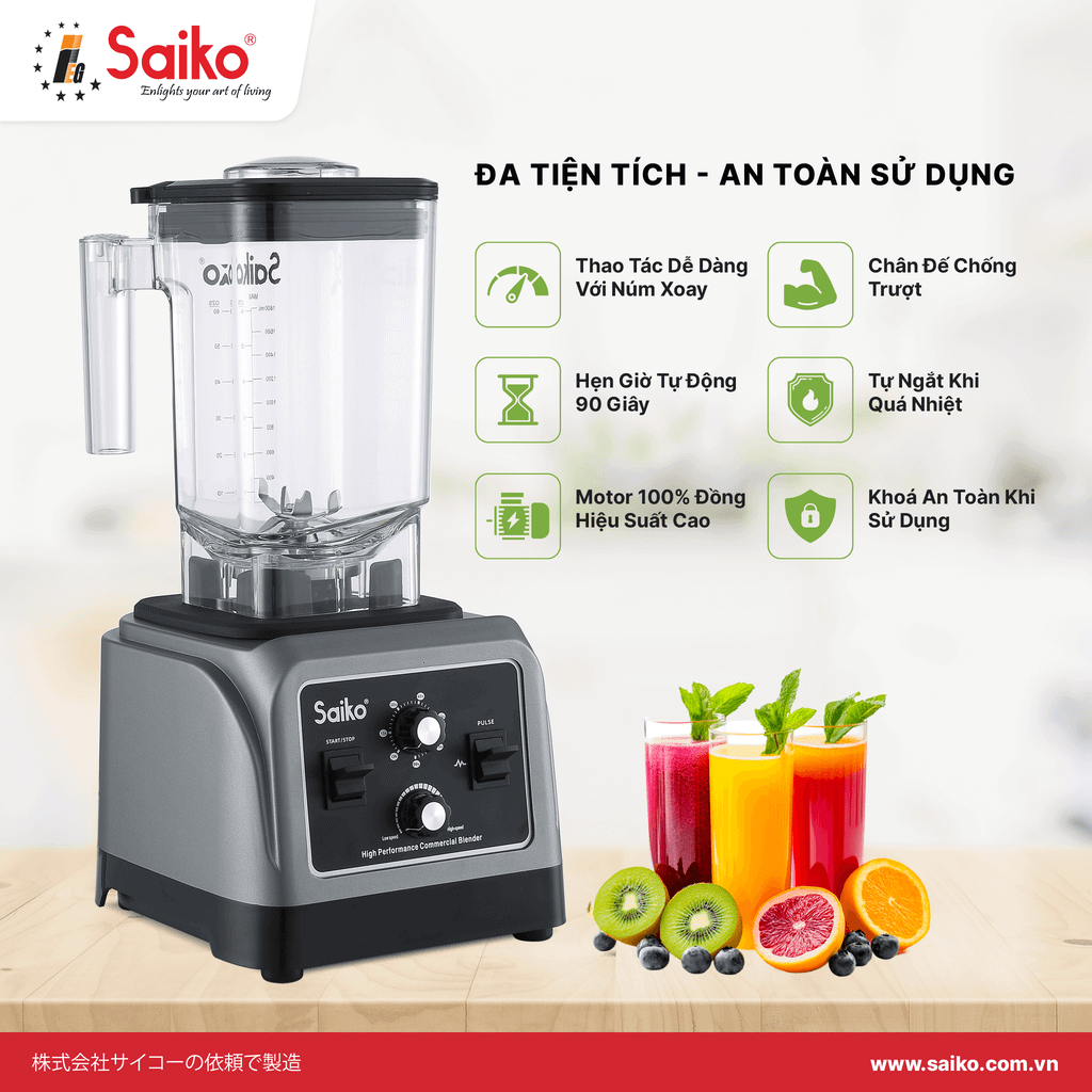 Máy xay sinh tố công nghiệp Saiko BLG-2800 PRO