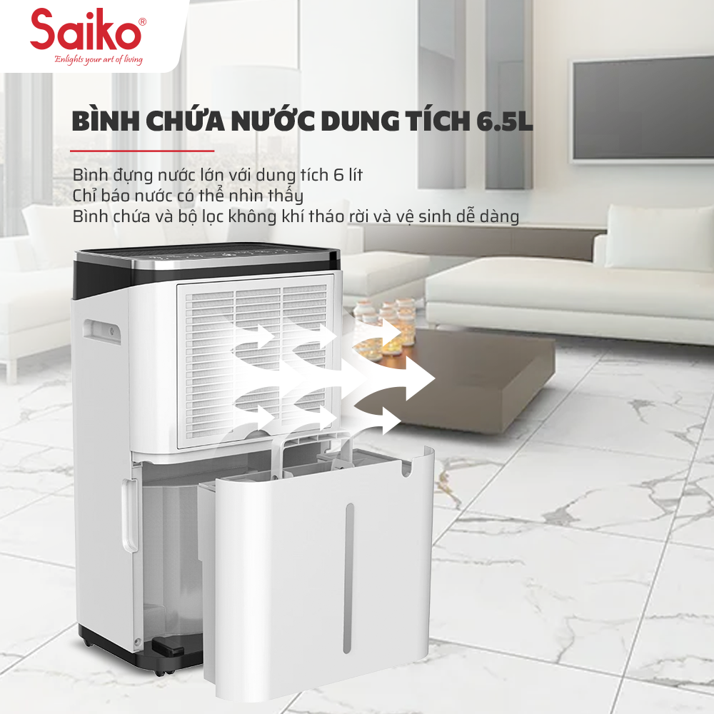 máy hút ẩm không khí saiko hdf-20