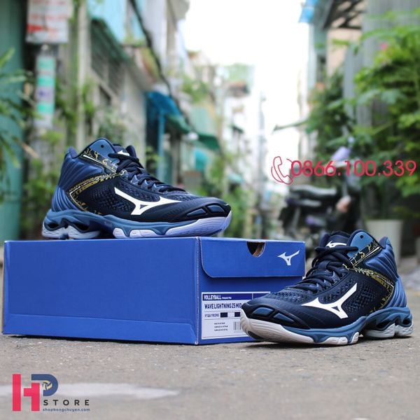 Giày bóng chuyền Mizuno Wave Lightning Z5 Mid - Xanh Đen