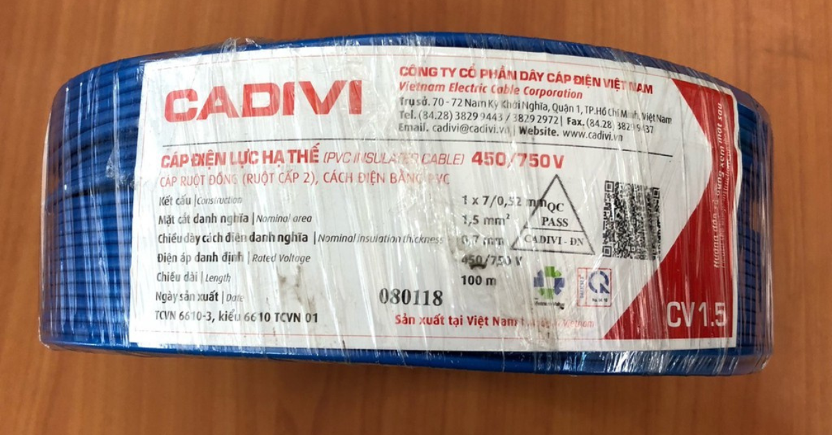 48 - 2. 1 cuộn dây điện Cadivi dài bao nhiêu mét