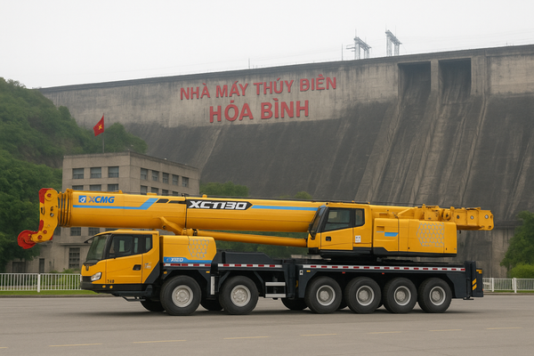 Xe cẩu lốp 130 tấn XCT130