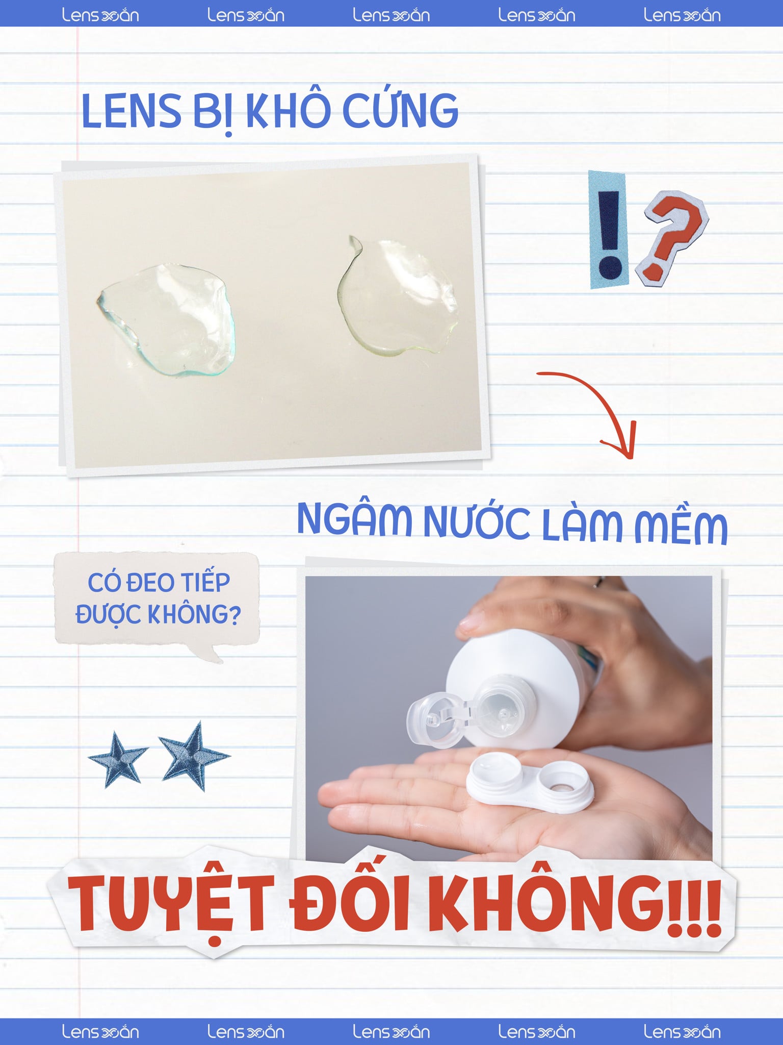 LENS KHÔ CỨNG CÓ NGUY HIỂM VÀ KHÔNG NÊN SỬ DỤNG LẠI