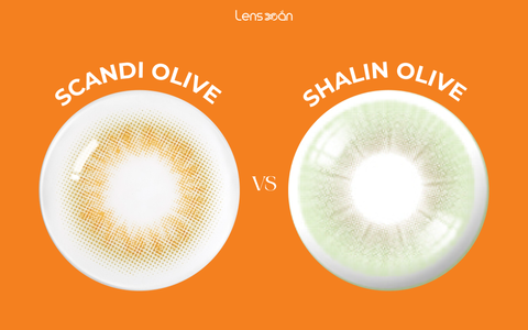 So sánh 2 mẫu kính áp tròng tone Olive: Shalin Olive và Scandi Olive siêu cuốn hút