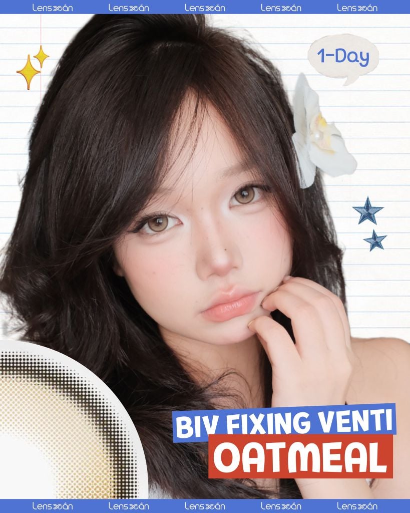 Lens BIV Oat Meal màu nâu trong veo tự nhiên