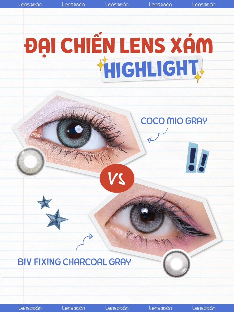 Coco Mio Gray vs BIV Fixing Gray | So sánh lens xám highlight hot 2025