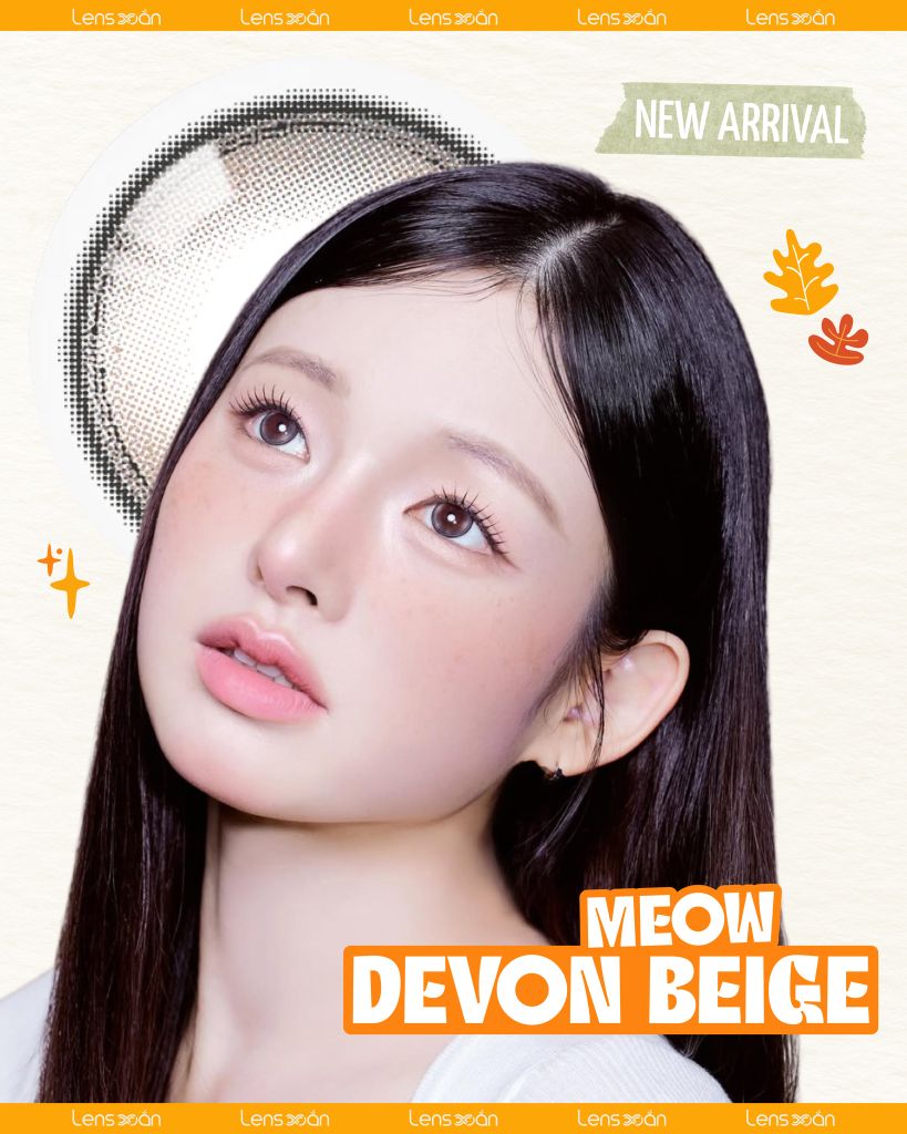 Meow Devon Beige – lens nâu đồng bling bling mới nhất BST Meow Fluffy