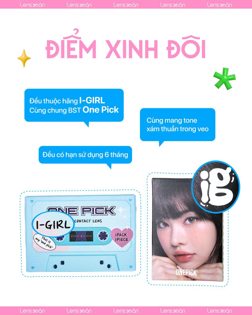 So sánh lens xám One Pick Gray và Cat Gray