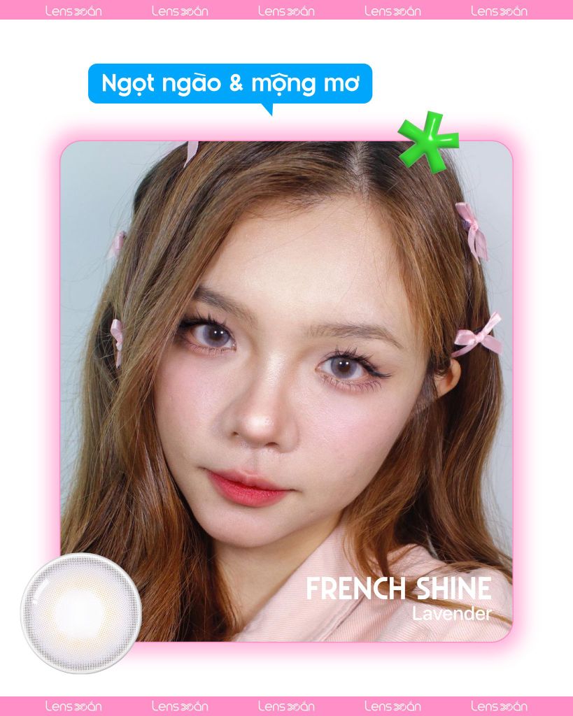 Tím pastel nhẹ nhàng cho nàng thơ: Review lens 1 ngày FRENCH SHINE LAVENDER từ OLENS
