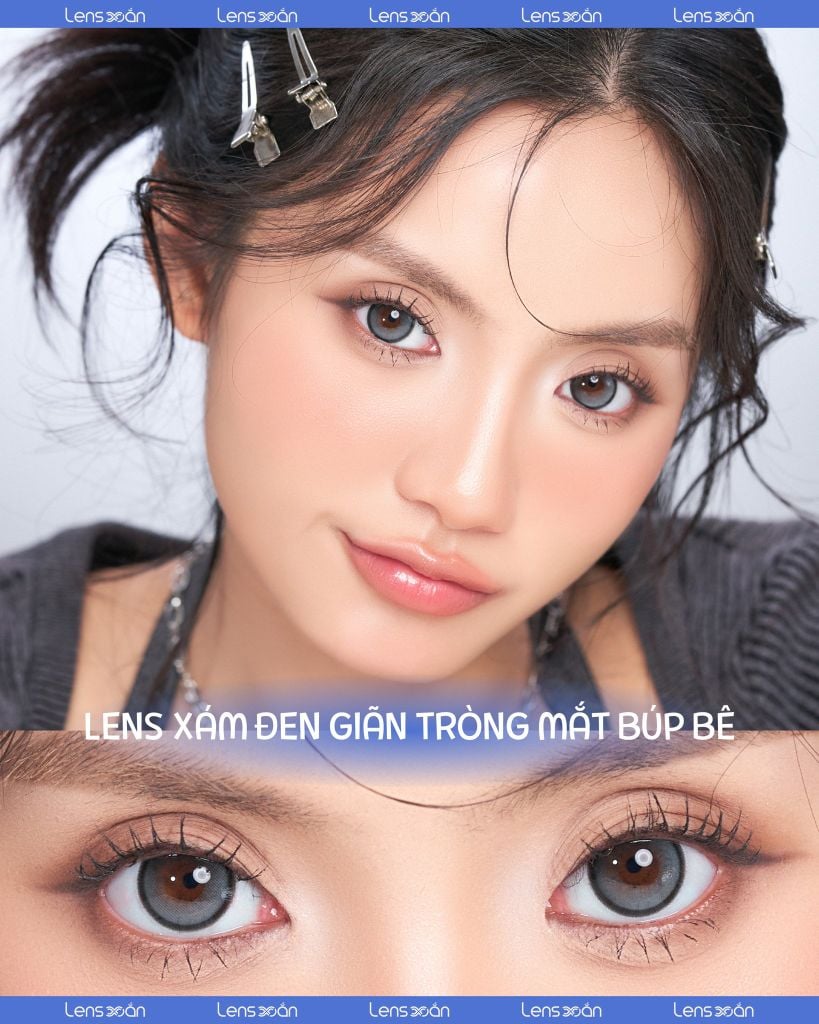 EOTD Gray – lens xám đen giãn tròng mắt búp bê