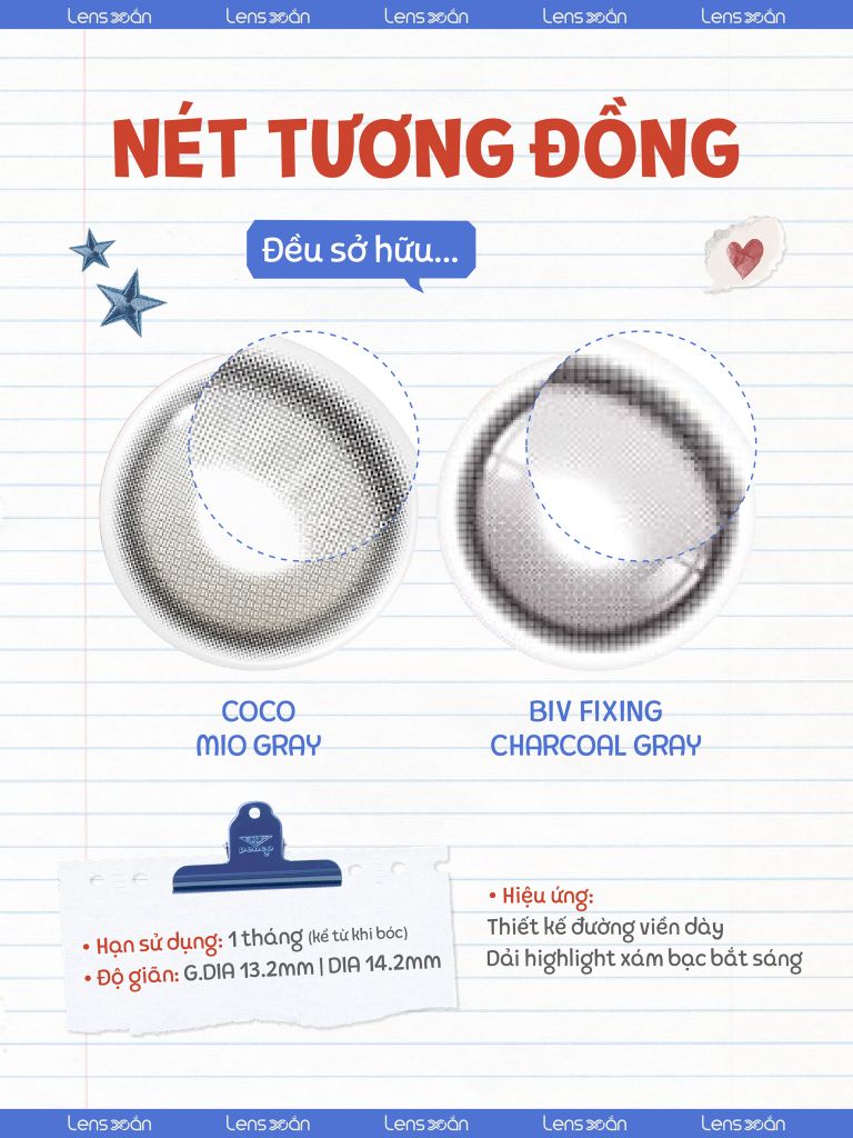 Coco Mio Gray vs BIV Fixing Gray | So sánh lens xám highlight hot 2025