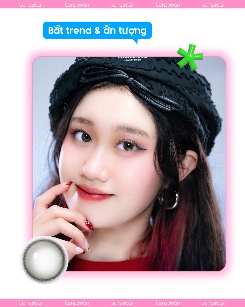 Lens Eyeis Essential Gray màu xám trà nhẹ, thiết kế tự nhiên, dành cho phong cách clean girl