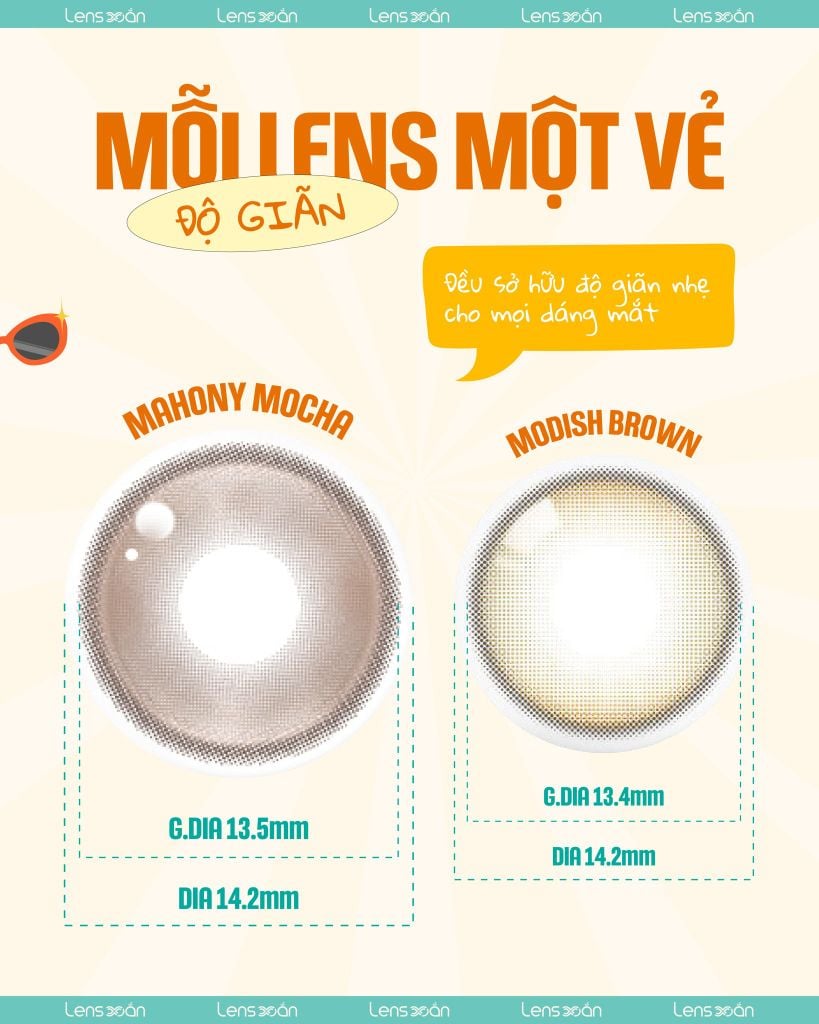 So sánh độ giãn nhẹ giữa Mahony Mocha và Modish Brown