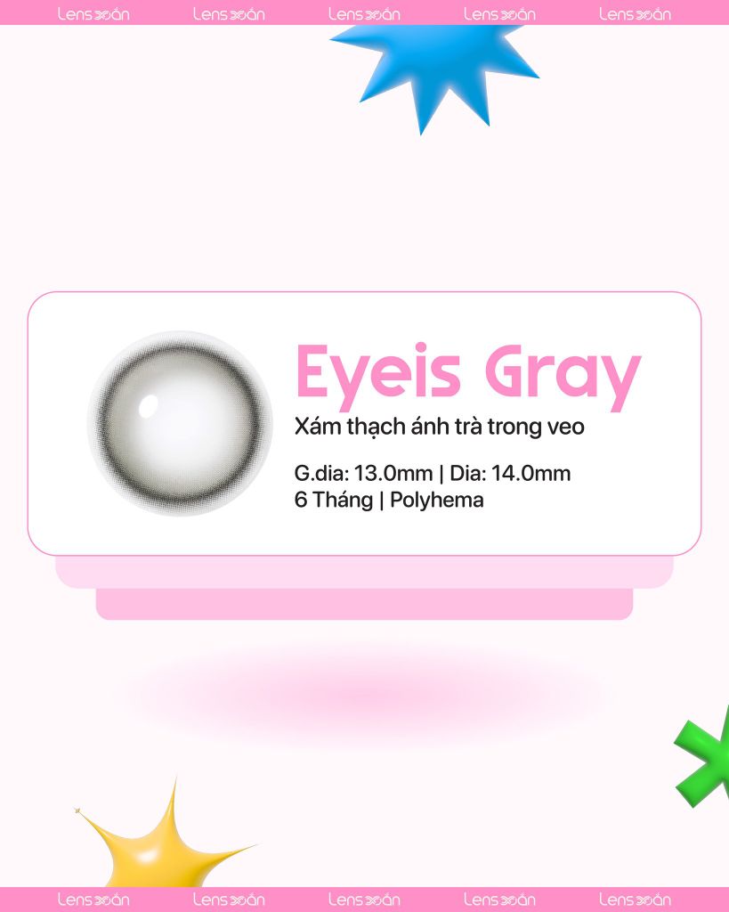 Lens Eyeis Essential Gray màu xám trà nhẹ, thiết kế tự nhiên, dành cho phong cách clean girl