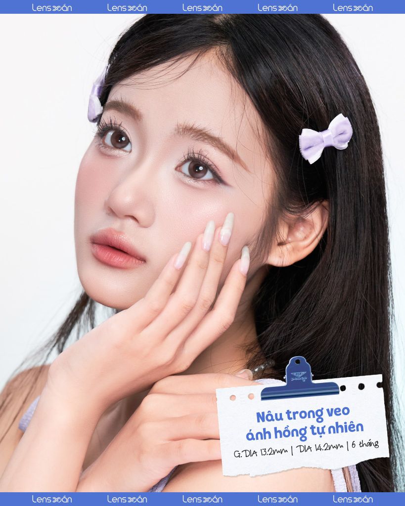 Ảnh bìa lens Coco Mio Roze Brown – Lens nâu hồng dịu dàng, tự nhiên trong veo