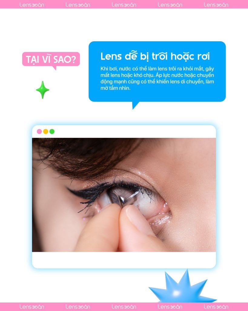 Cảnh báo không nên đeo lens đi bơi vì lý do an toàn cho mắt