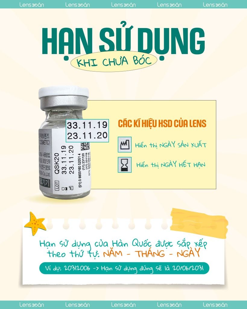 Hạn sử dụng kính áp tròng sau khi bóc theo từng dòng lens