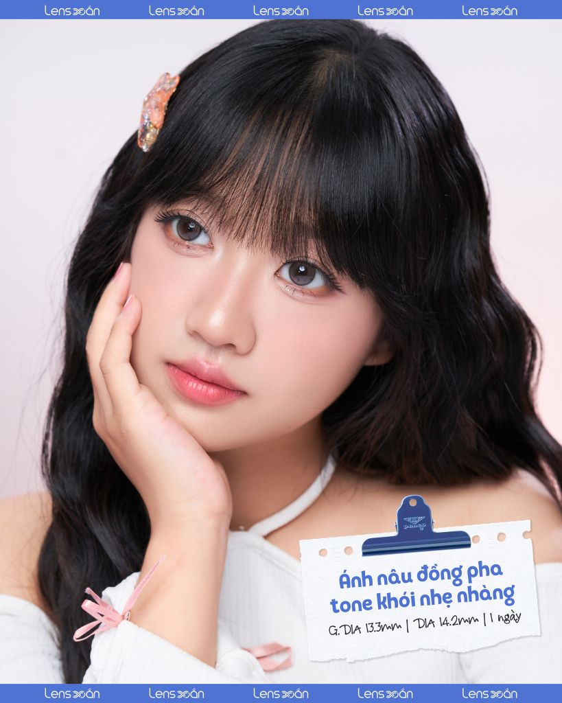 Glowy Tear Brown – Lens nâu đồng hiệu ứng mắt ướt Bling Bling