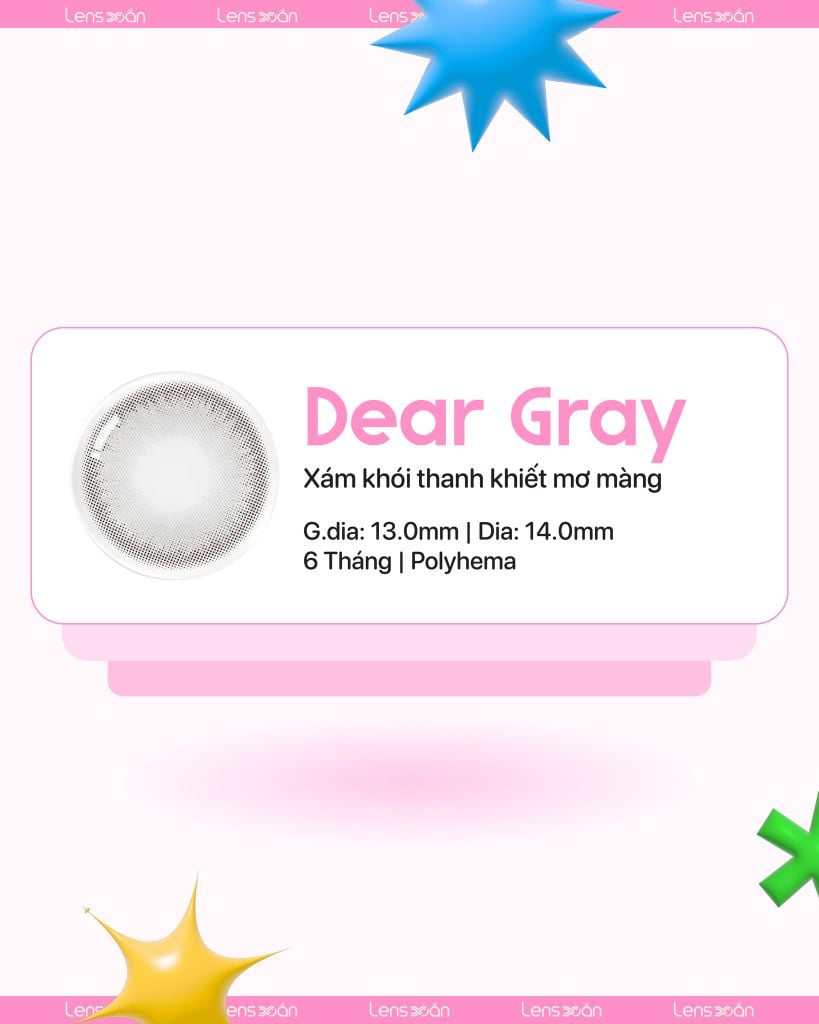 Lens Dear Gray Olens – Xám khói tự nhiên cho layout makeup tone lạnh