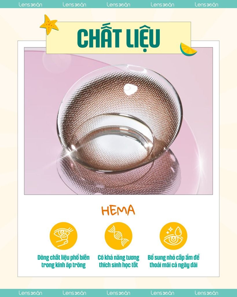 Chất liệu HEMA – nhẹ mắt, tương thích sinh học tốt