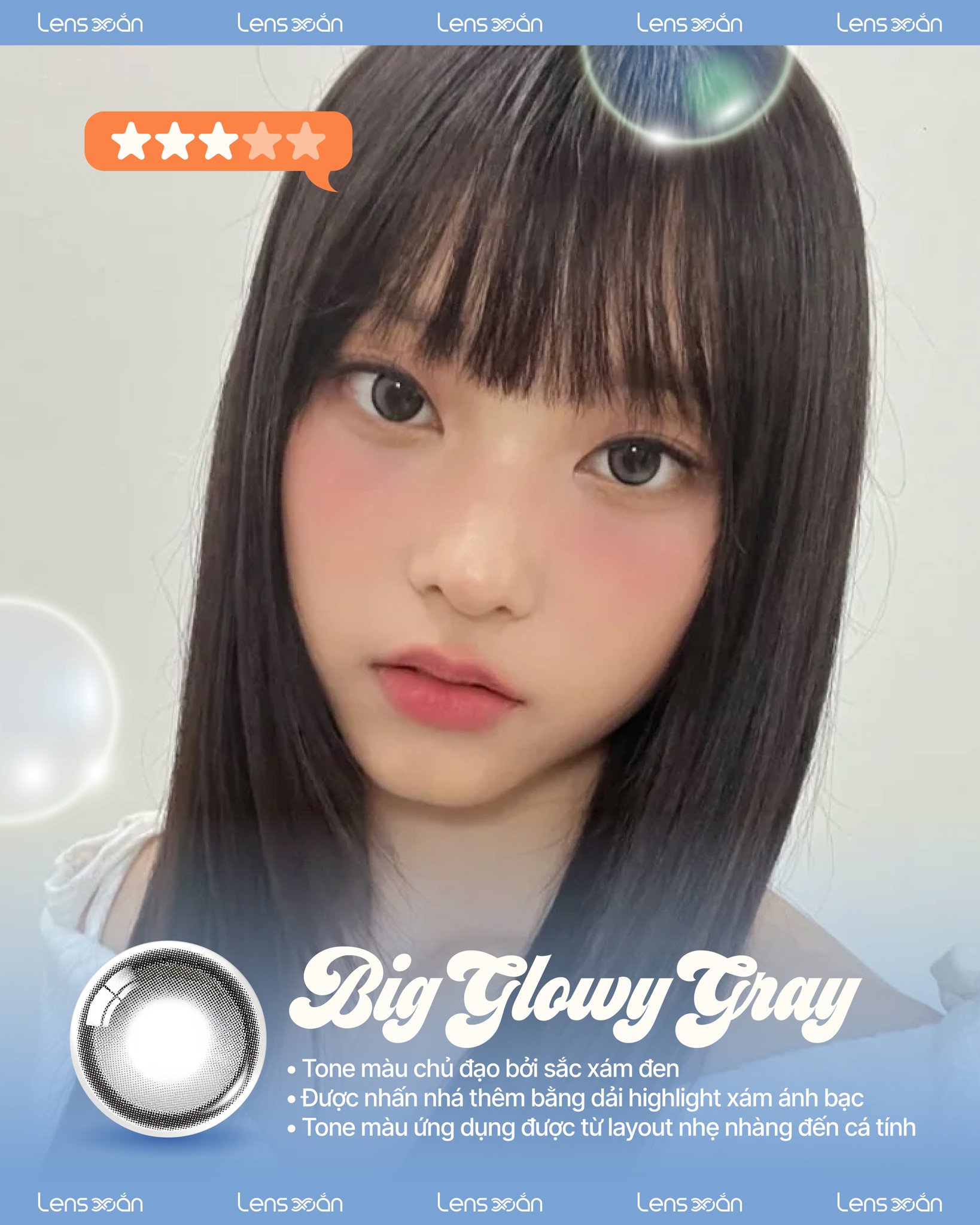 Lens 1 ngày Big Glowy Gray