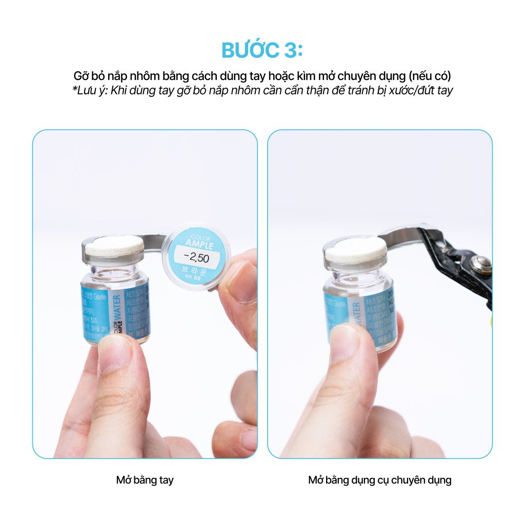 Vị trí mũi tên trên nắp lọ lens – bước xác định đầu tiên