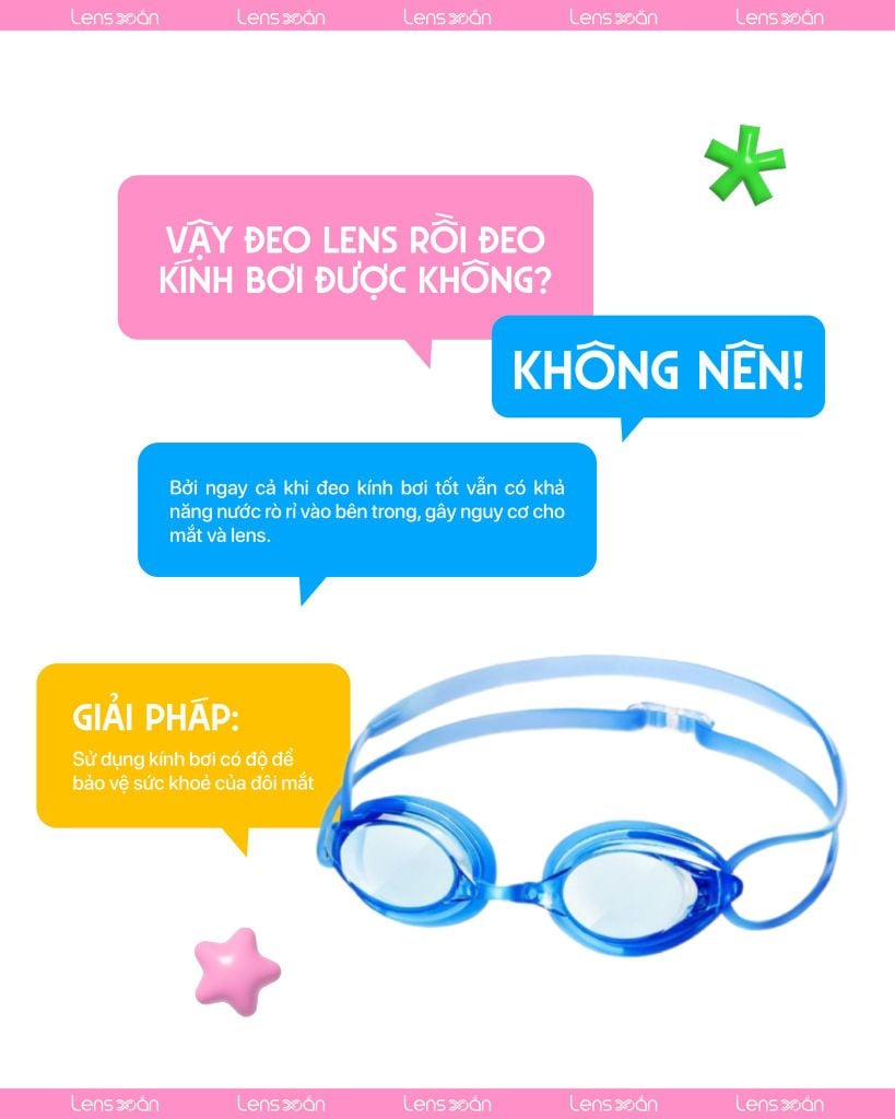 Cảnh báo không nên đeo lens đi bơi vì lý do an toàn cho mắt